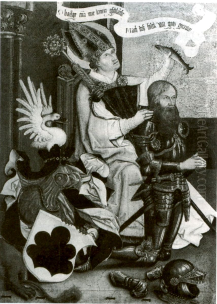 Ulrich von Frundsberg als Stifter der Familienretabel Oil Painting by Bernhard Strigel