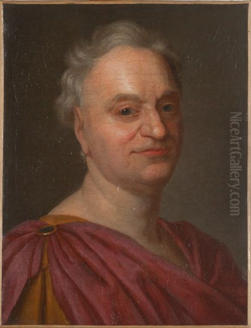 Portrait de Prosper Jolyot de Crebillon Oil Painting by Maurice Quentin de La Tour