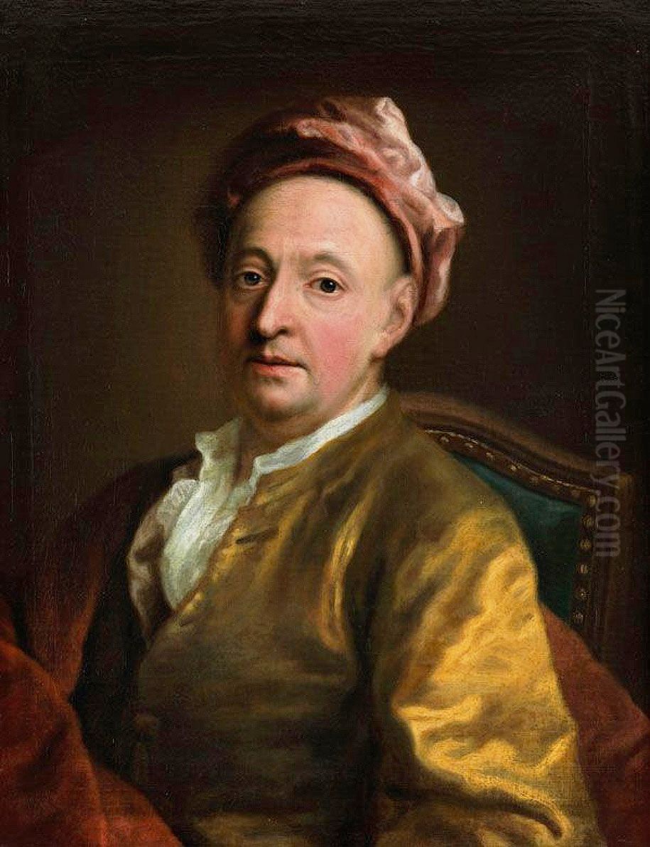 Selbstbildnis des Kunstlers Oil Painting by Georg Desmarees