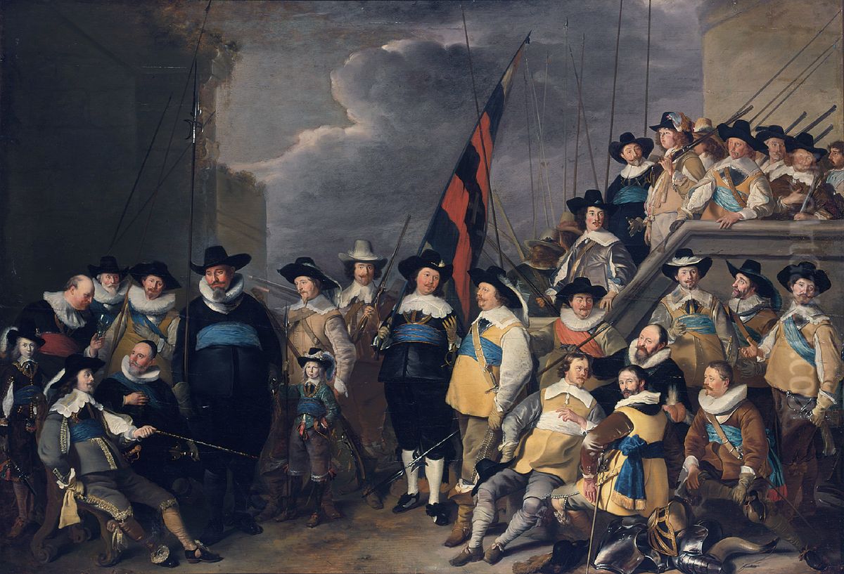 The arquebusiers' civic guard company of captain Cornelis de Graeff and lieutenant Hendrik Lauwerszn in Amsterdam Oil Painting by Jacob Adriaensz Backer