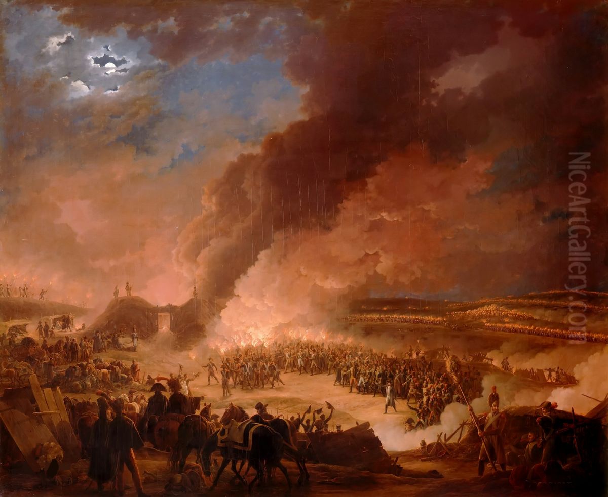 Eve of the Battle of Austerlitz, 1805 Oil Painting by Louis Albert Guislain Bacler d'Albe