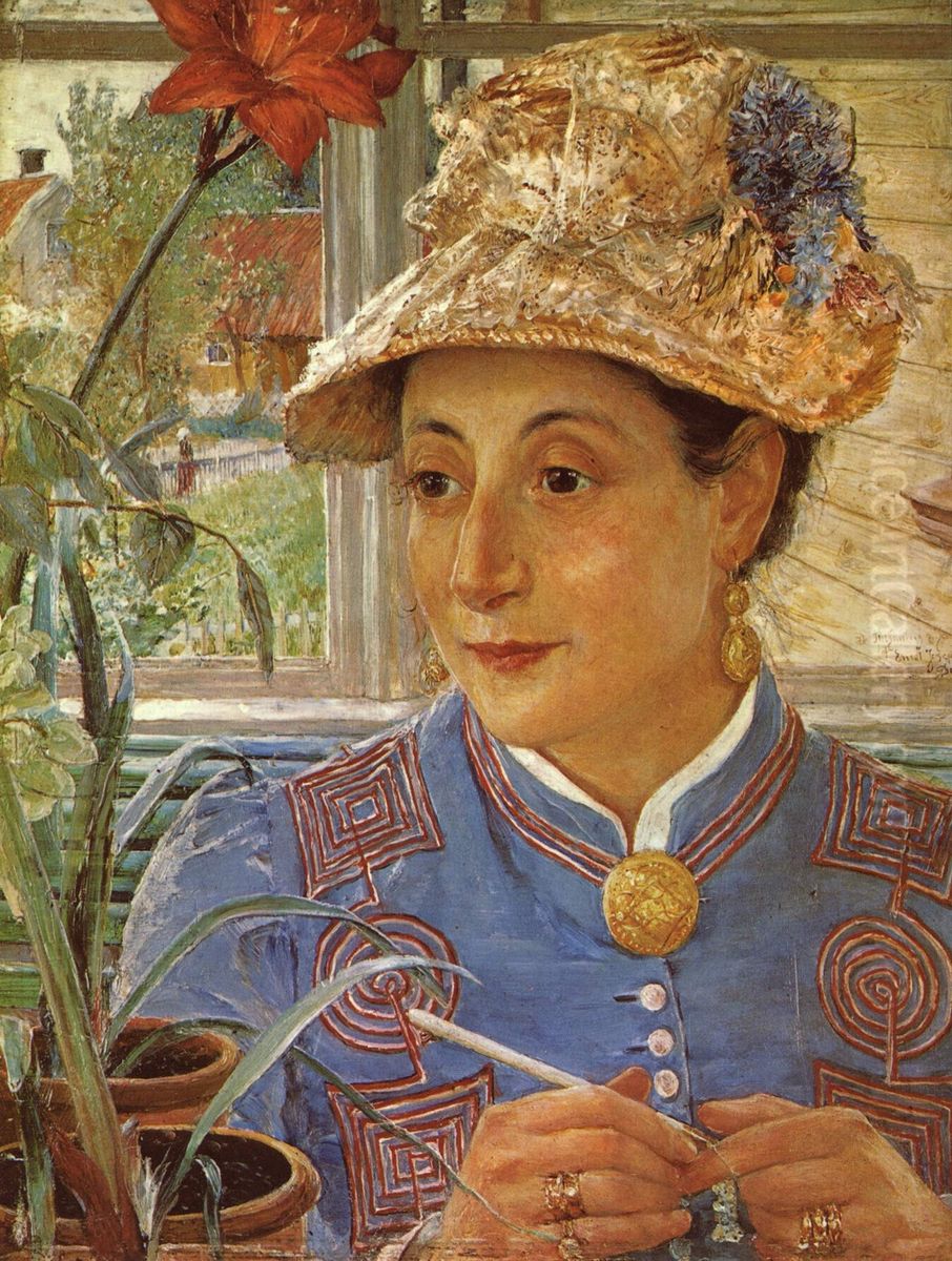 Portrait of Jeanette Rubenson Oil Painting by Ernst Josephson