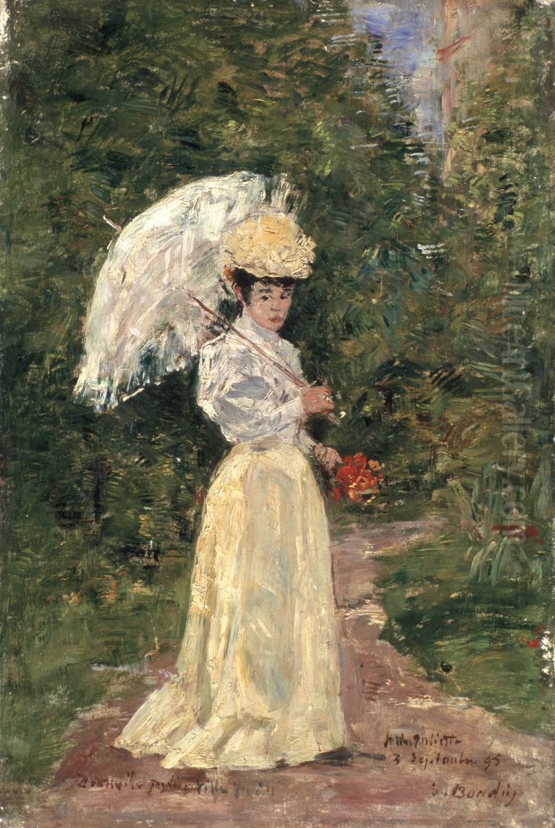Madame Juliette dans le jardin Oil Painting by Eugene Louis Boudin