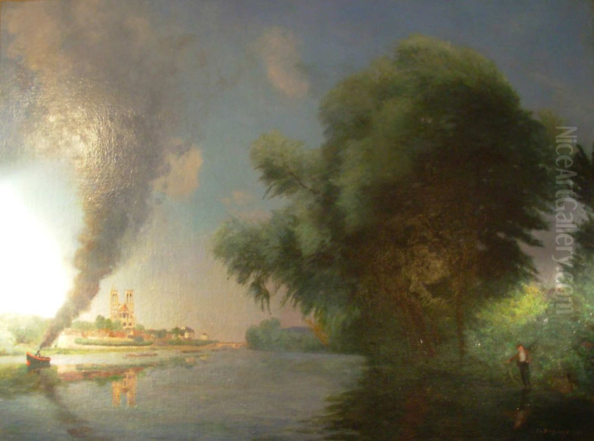 Collegiale de Mantes-la-Jolie Oil Painting by Albert Dagnaux