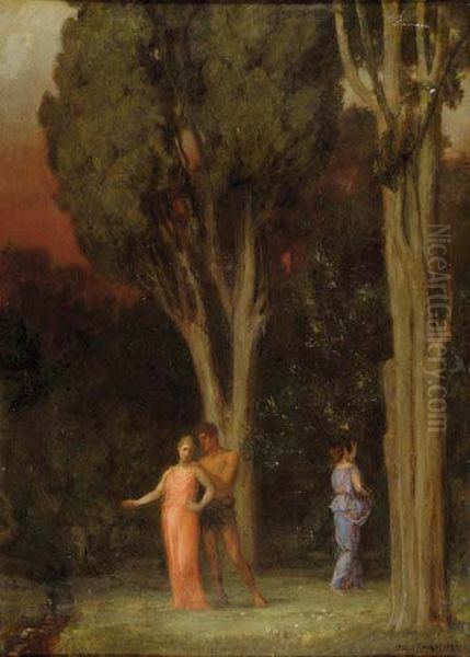 Zypressenhain Oil Painting by Albert Lang