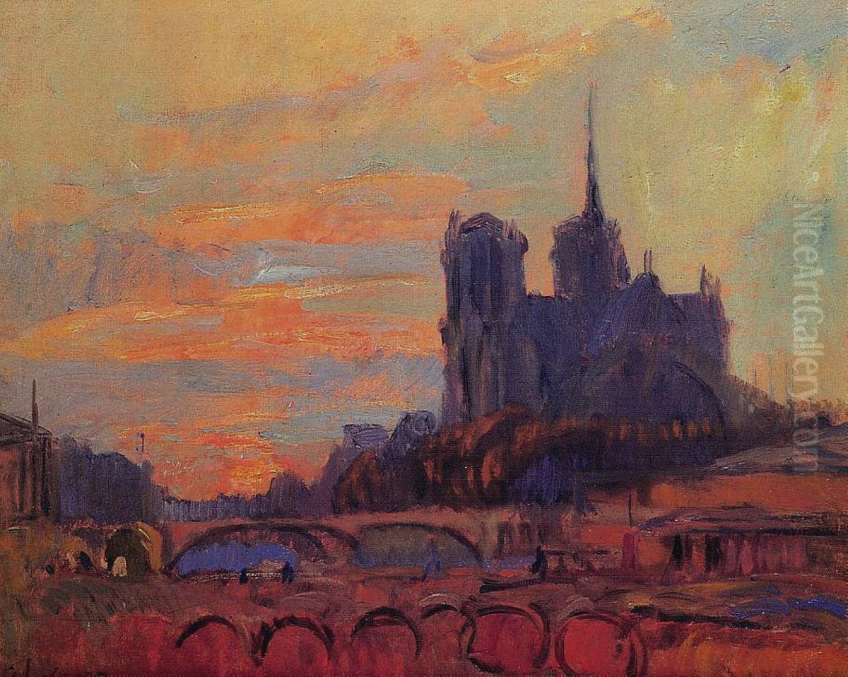 Notre Dame de Paris Oil Painting by Albert Lebourg