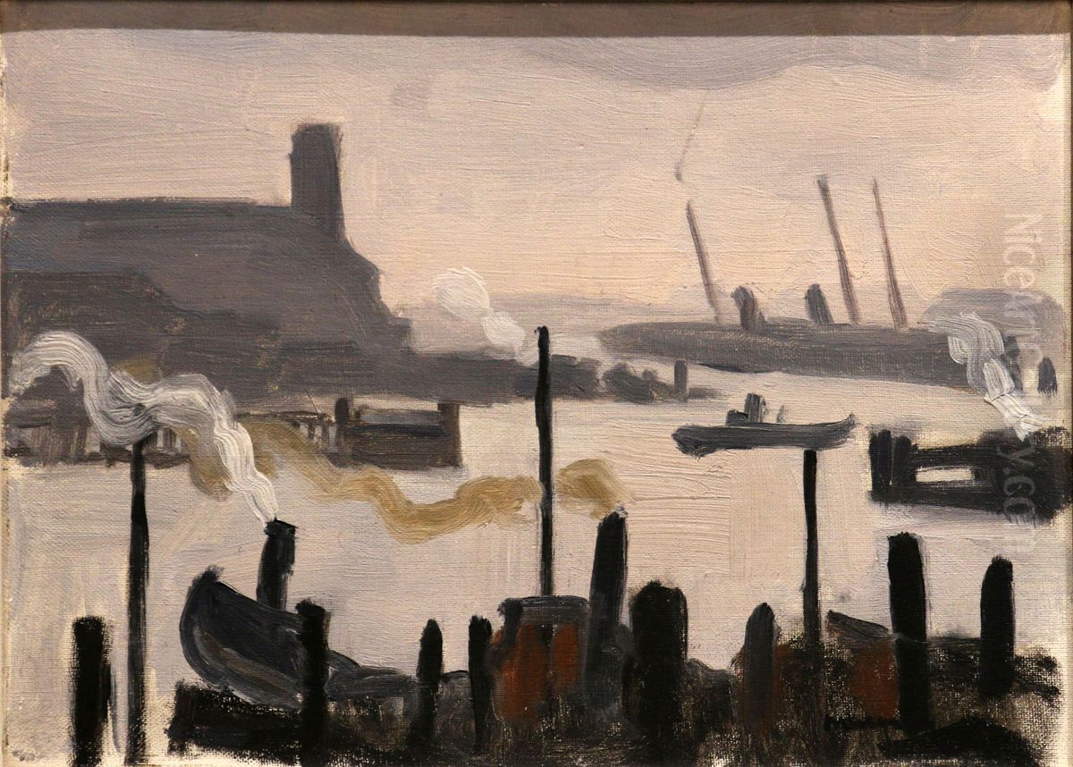 Port d'Hambourg. Oil Painting by Albert Marquet