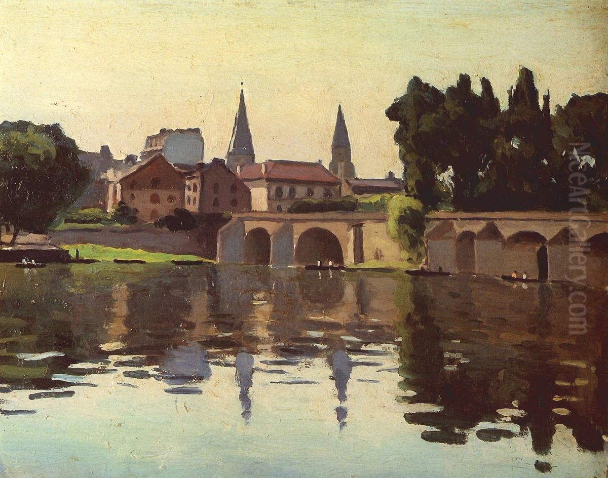 Le Pont de Poissy Oil Painting by Albert Marquet