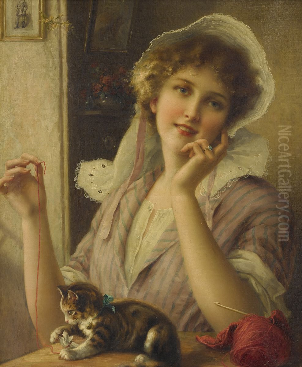 At Play Oil Painting by Emile Vernon