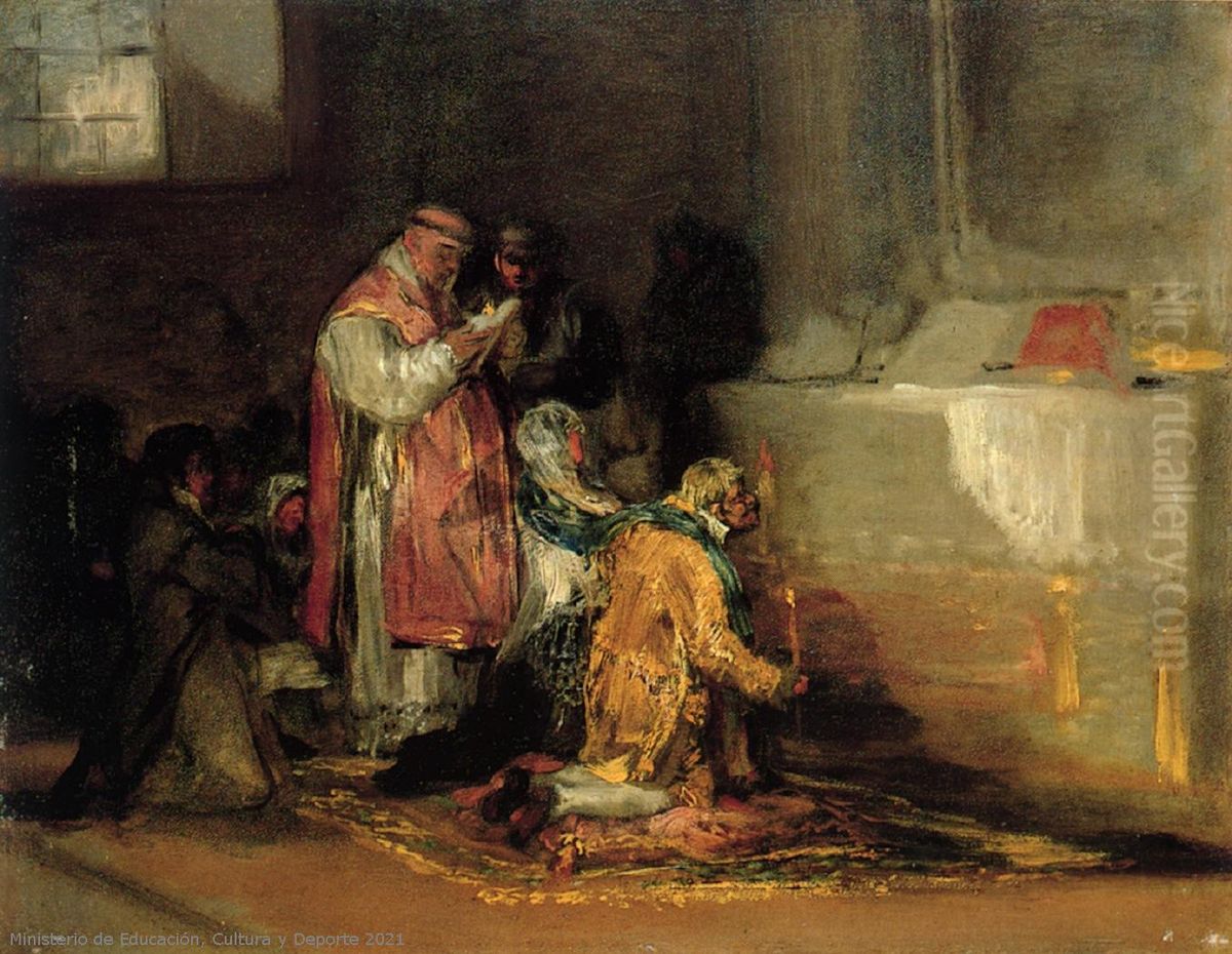 Matrimonio desigual Oil Painting by Francisco Goya Fuendetodos