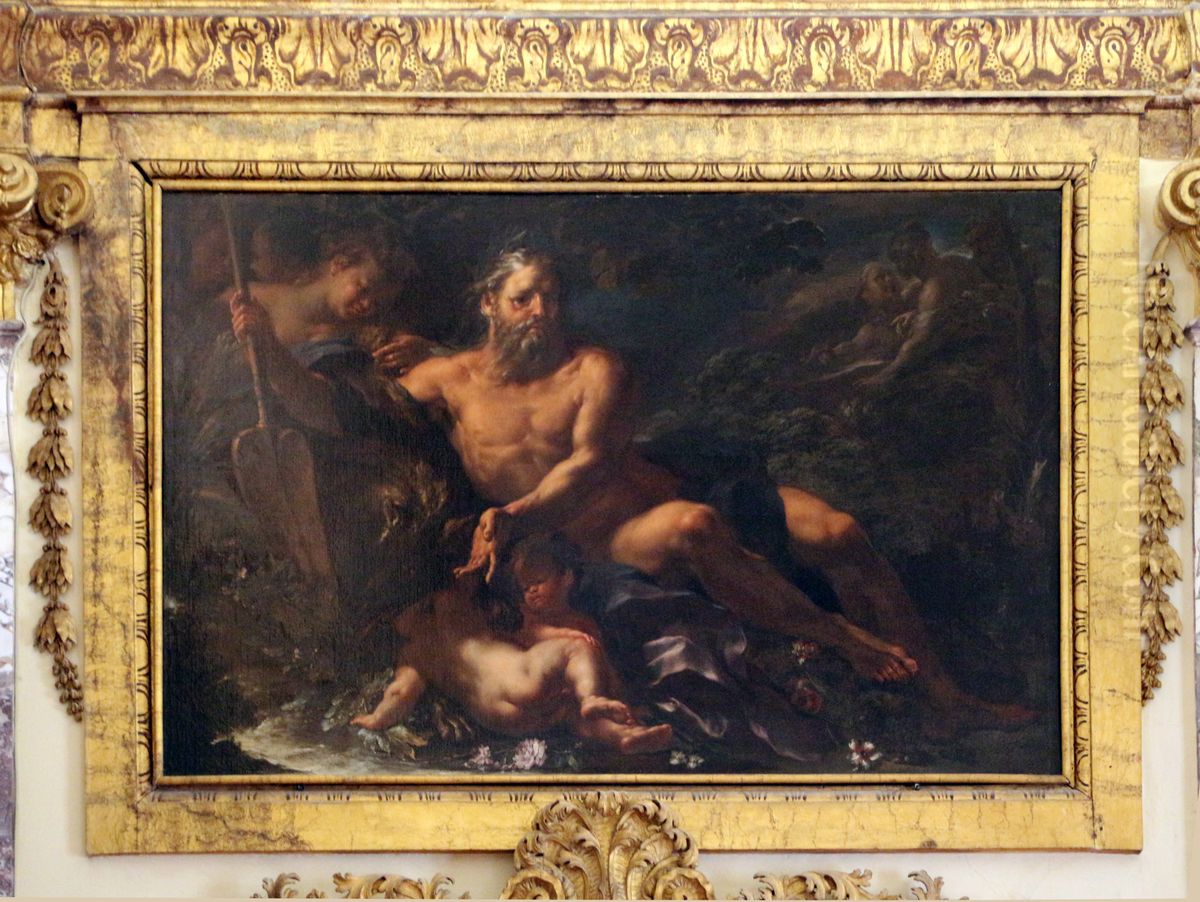 The God Tiber Oil Painting by Giacomo del Po