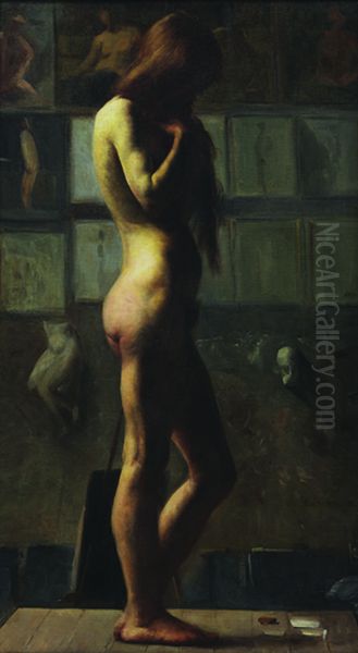 The Model Oil Painting by Eliseu Visconti
