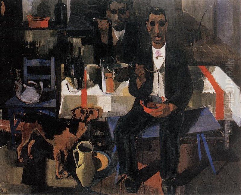 Blind Musicians Oil Painting by Vilmos Aba-Novak