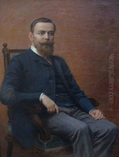 Portrait of a Man Oil Painting by Alfredo Valenzuela Puelma