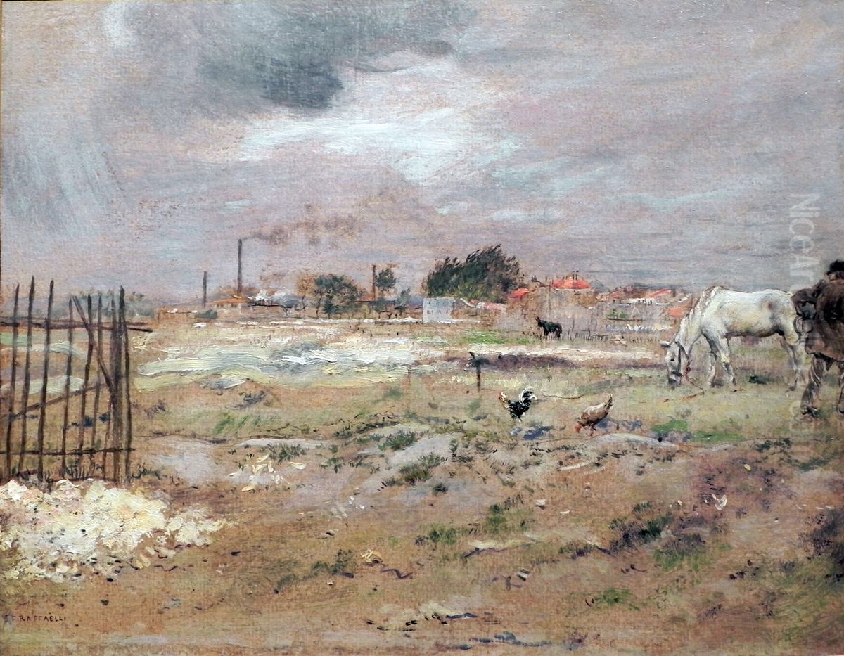 Faubourgs Parisiens' Oil Painting by Jean-Francois Raffaelli