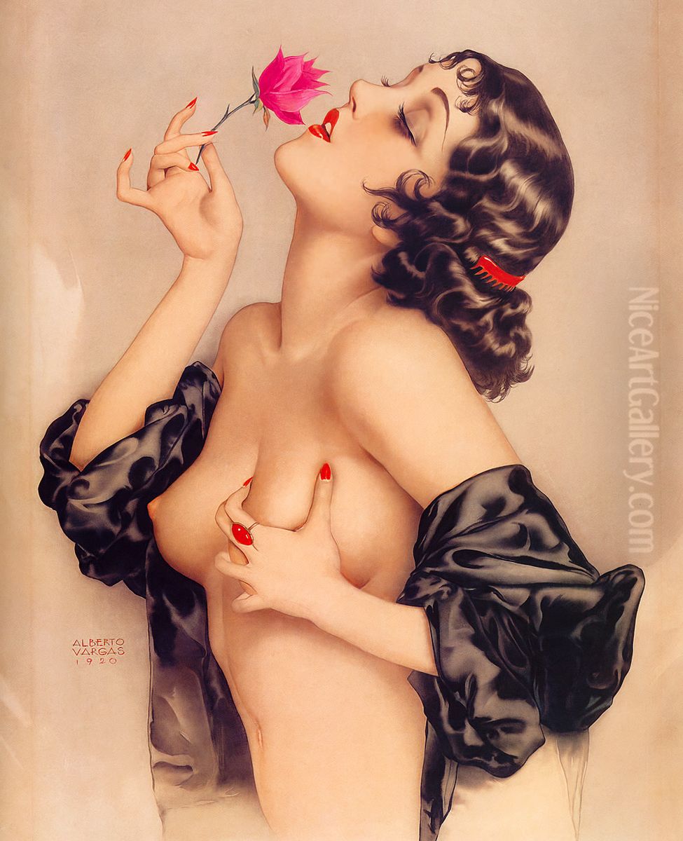 Memories of Olive Oil Painting by Alberto Vargas