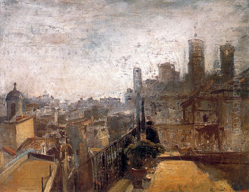 Vista de Barcelona des de la riera de Sant Joan Oil Painting by Ramon Marti Alsina