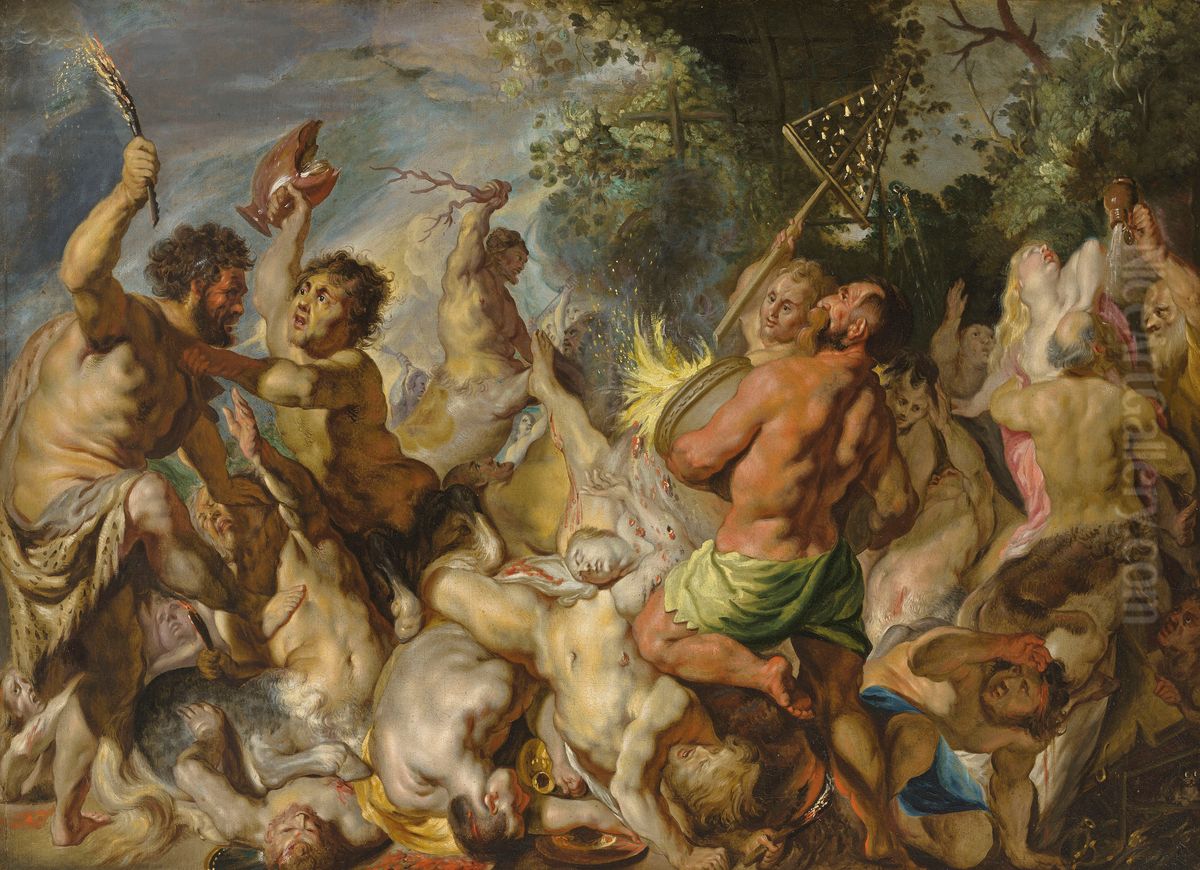 Battle of the Lapiths and Centaurs Oil Painting by Jacob Jordaens