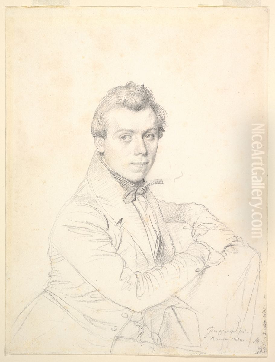 The Architect Charles-Victor Famin Oil Painting by Jean Auguste Dominique Ingres