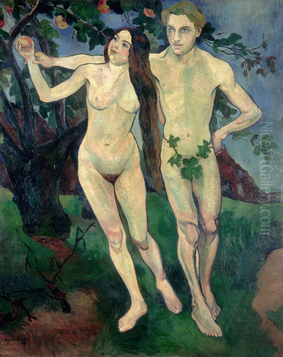 Adam and Eve Oil Painting by Suzanne Valadon
