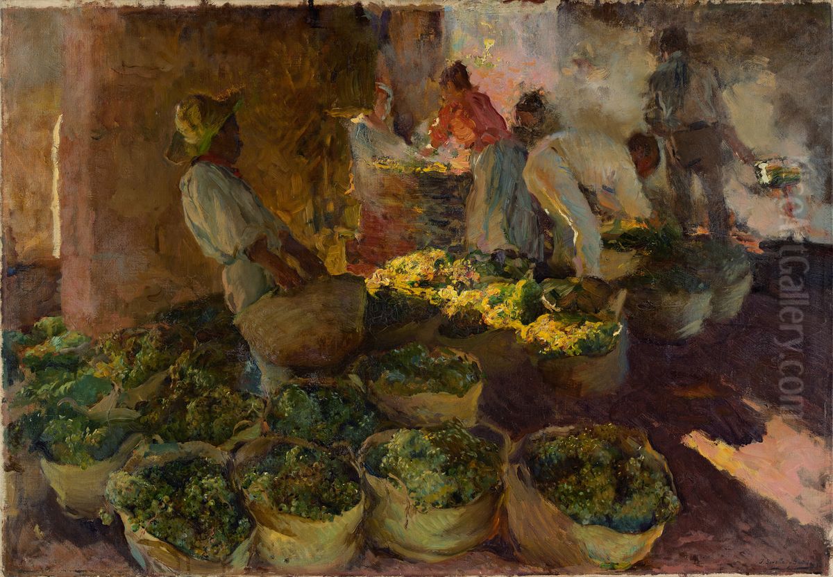 Preparacion de pasas Oil Painting by Joaquin Sorolla
