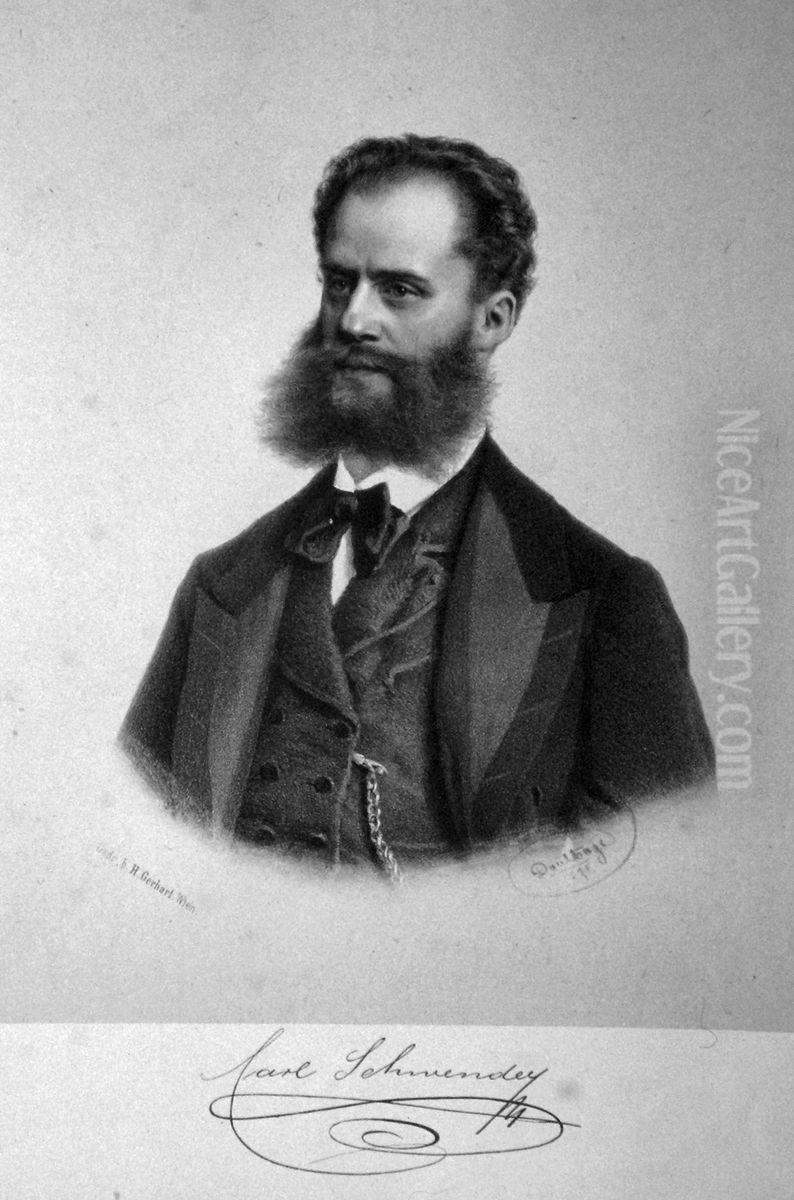 Carl Schwender the Younger (1839-1877), owner of amusement establishments in Vienna Oil Painting by Adolf Dauthage