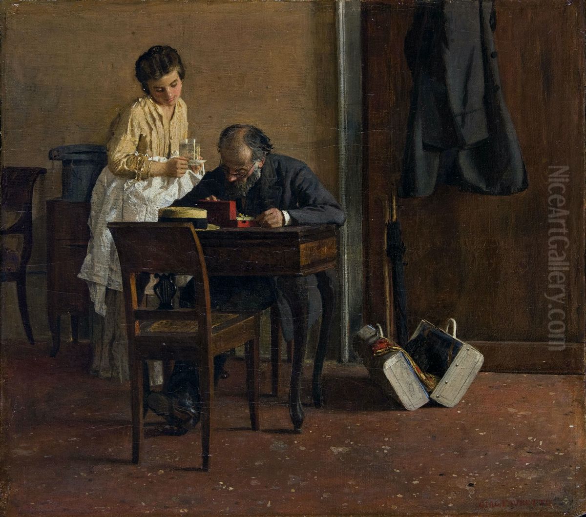 Dopo il viaggio Oil Painting by Giacomo Favretto