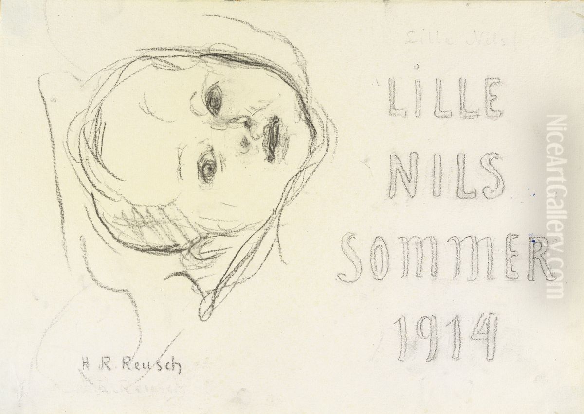 Little Nils Oil Painting by Helga Marie Ring Reusch