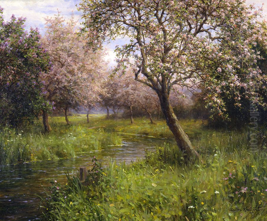 Apple Blossoms Oil Painting by Louis Aston Knight