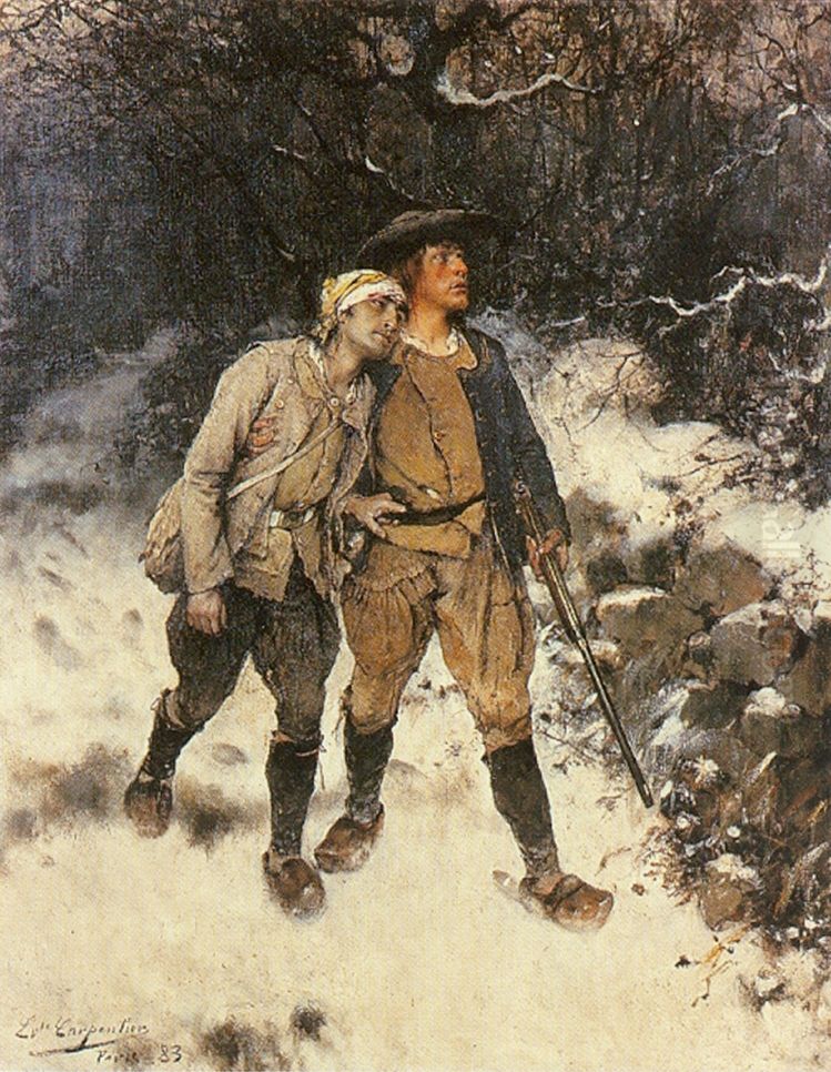 Chouans en deroute Oil Painting by Evariste Carpentier