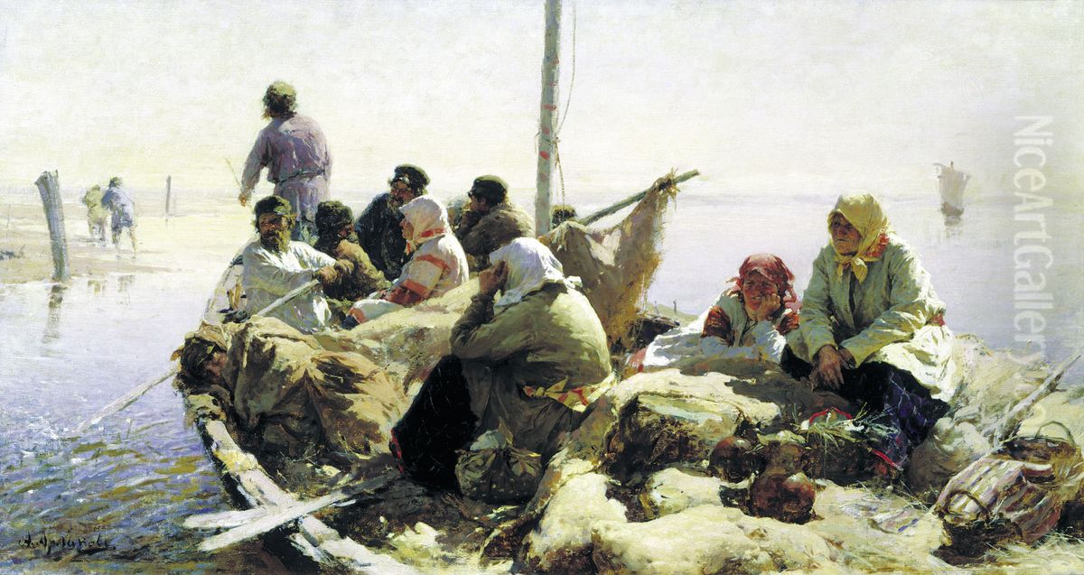 po reke oke Oil Painting by Abram Arkhipov