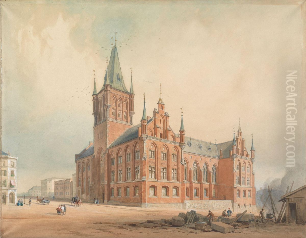 Proposal for a Parliament Building Oil Painting by Wilhelm von Hanno
