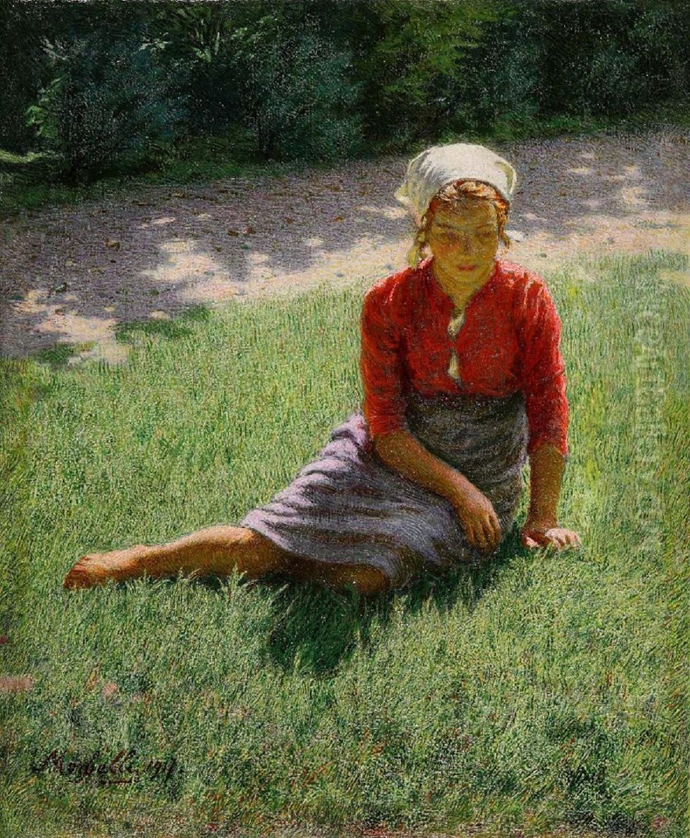 My Teresa Oil Painting by Angelo Morbelli