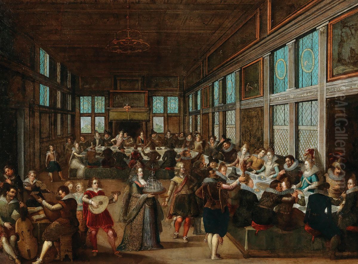 Wedding banquet Oil Painting by Louis de Caullery