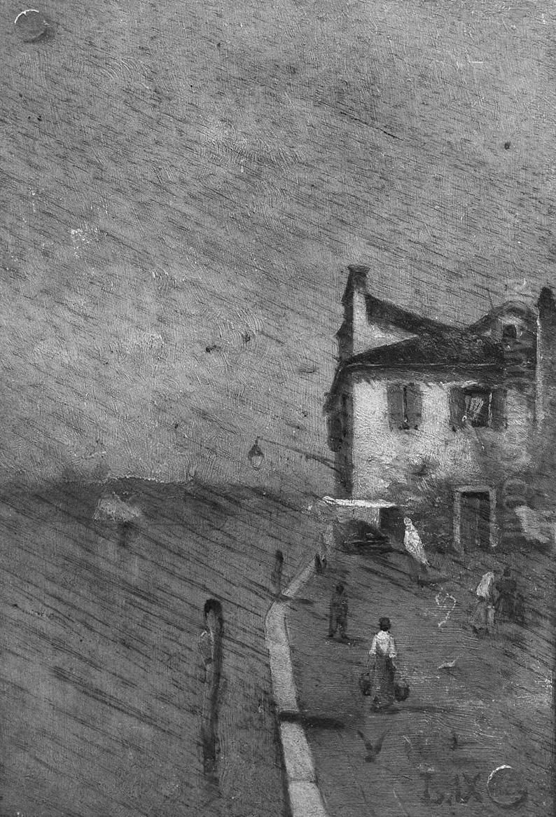 Lagoon landscape Oil Painting by Luigi Nono