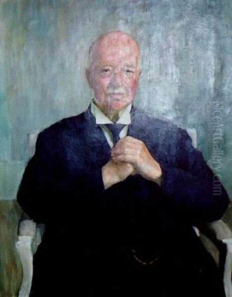 Portrait of Director Tore Olaus Engset Oil Painting by Erik Werenskiold