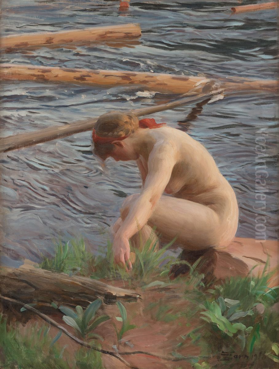 The lumber moves Oil Painting by Anders Zorn
