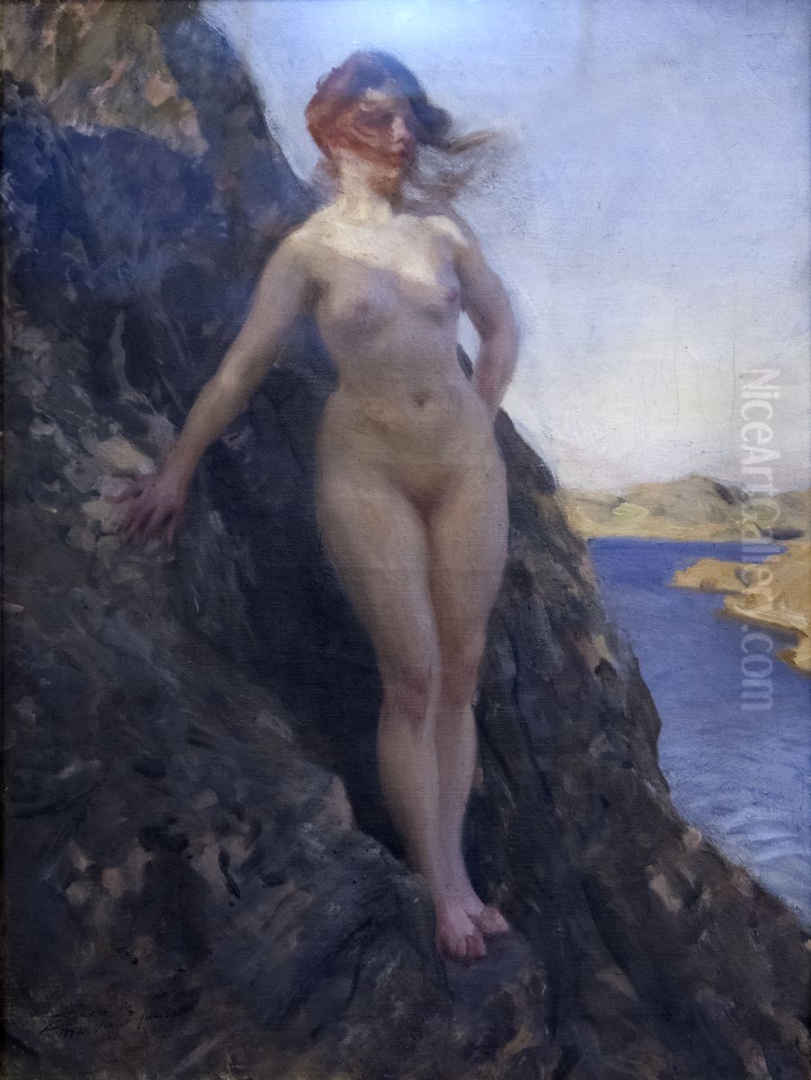 Pa klippan Oil Painting by Anders Zorn