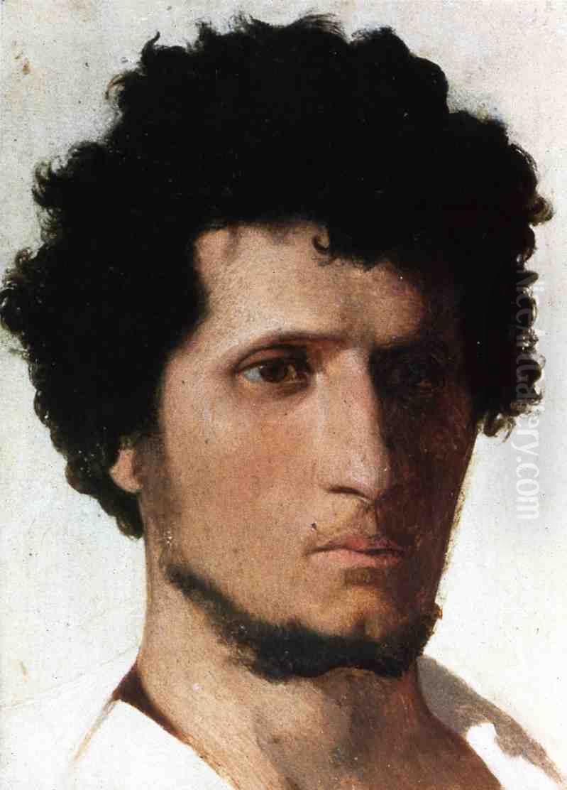 Head of a peasant from the Roman Campagna Oil Painting by Jean-Leon Gerome