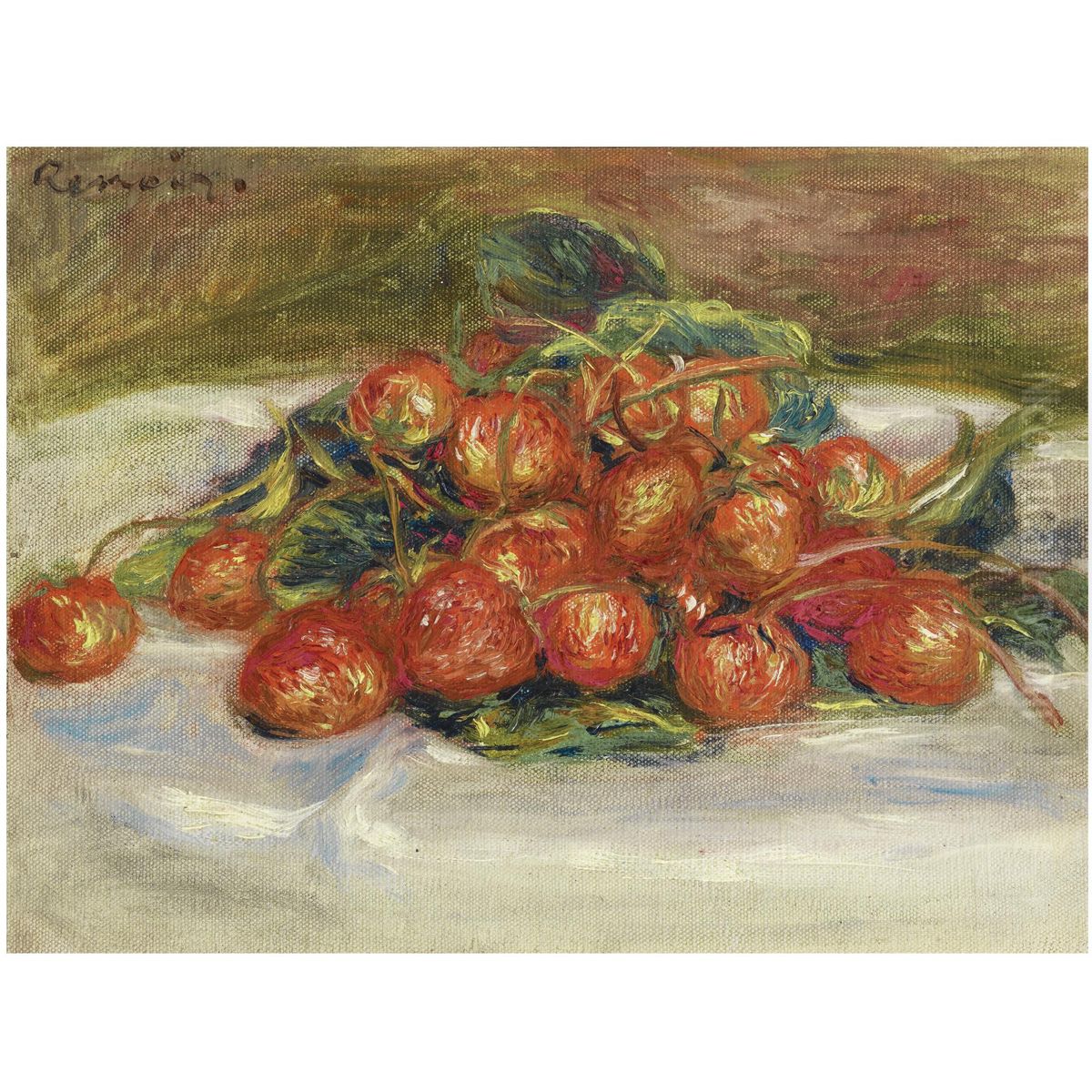 Nature Morte aux Fraises Oil Painting by Pierre Auguste Renoir