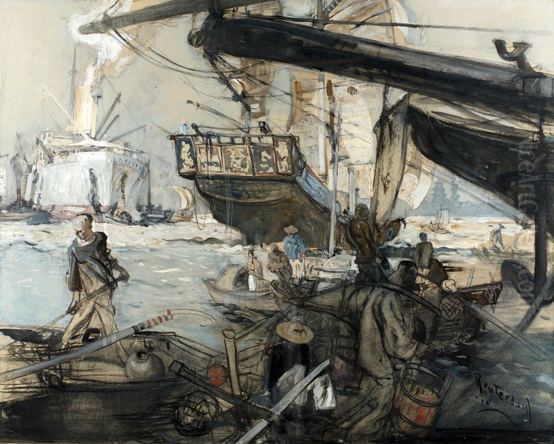 Strange Ships Oil Painting by Henry Reuterdahl