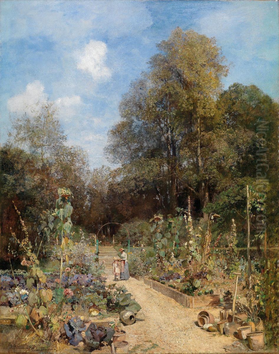 Garden in Plankenberg Oil Painting by Emil Jakob Schindler