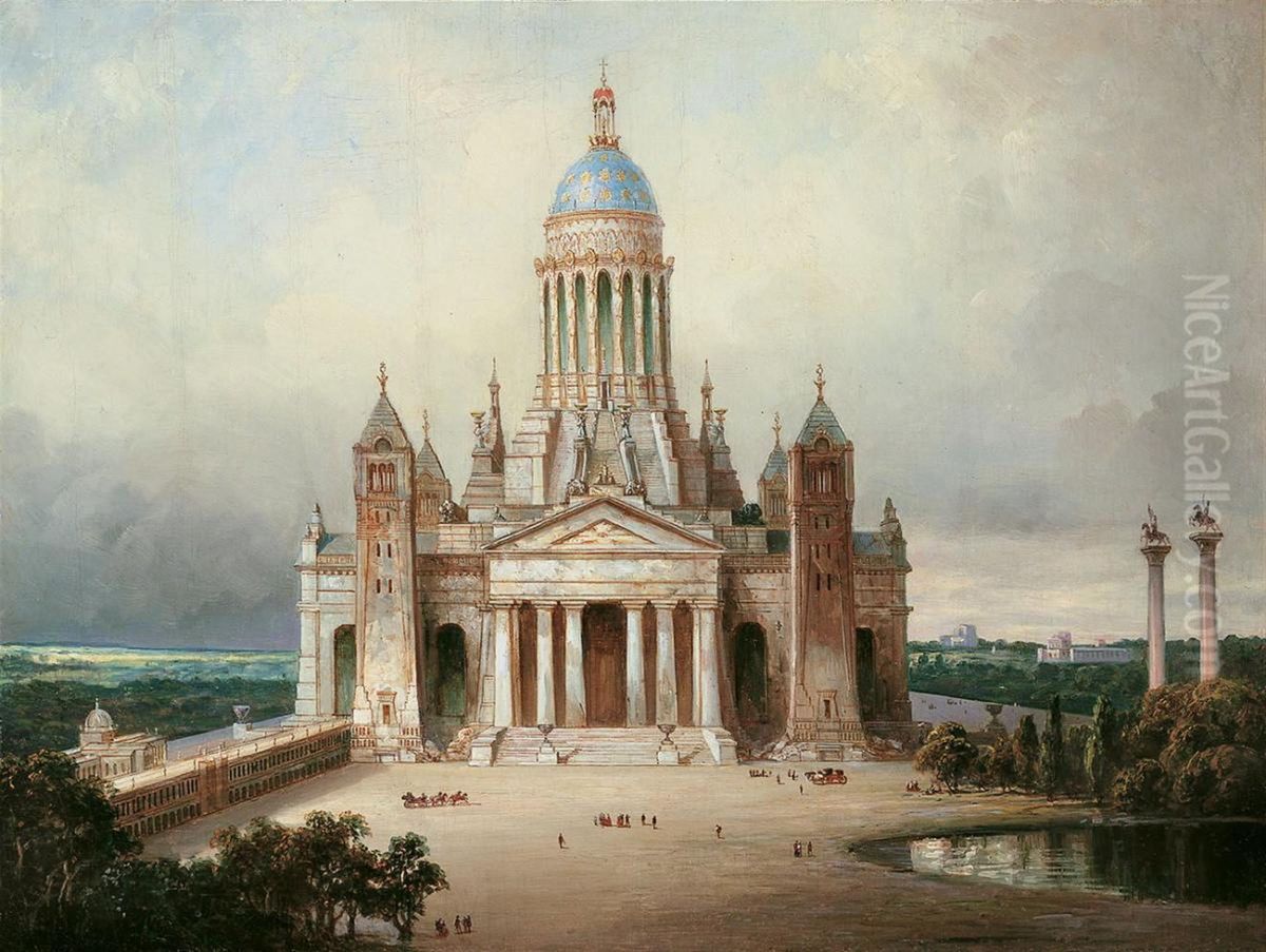 Architectural fantasy Oil Painting by Karl Friedrich Schinkel