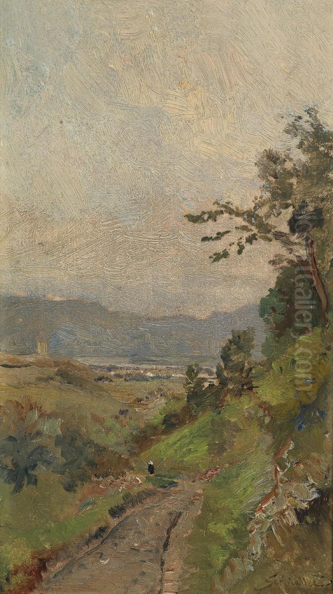 Weissenkirchen on the Danube Oil Painting by Emil Jakob Schindler