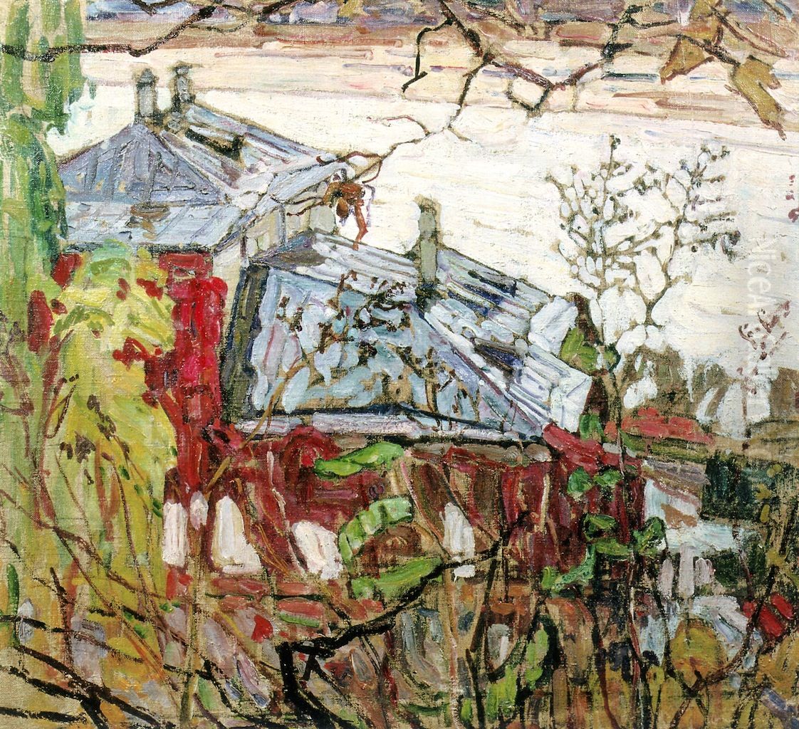 Dnieper by Kiev Oil Painting by Abraham A. Manievich