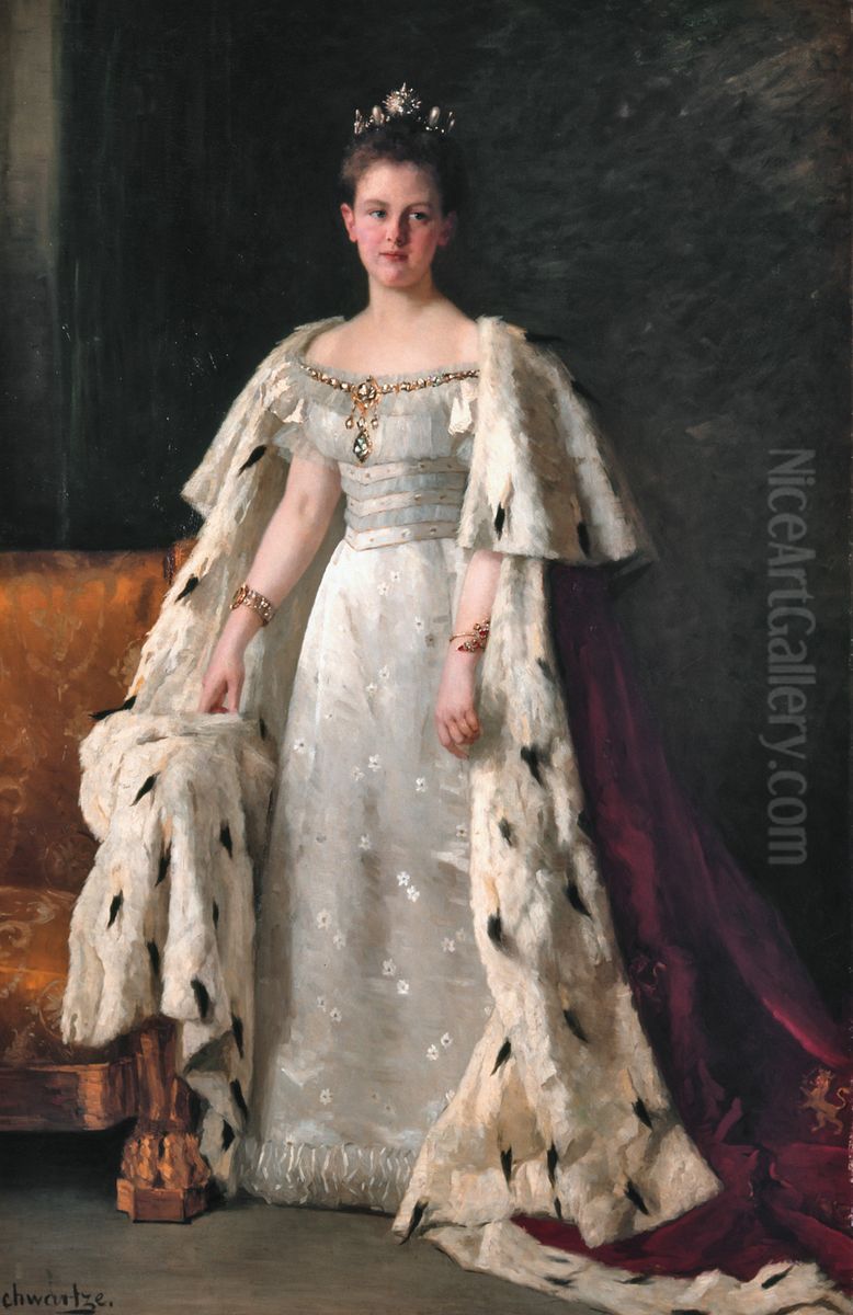 Queen Wilhelmina Oil Painting by Therese Schwartze