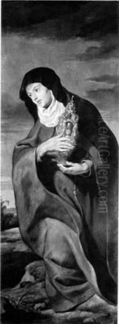 Saint Clare Oil Painting by (studio of) Rubens, Peter Paul