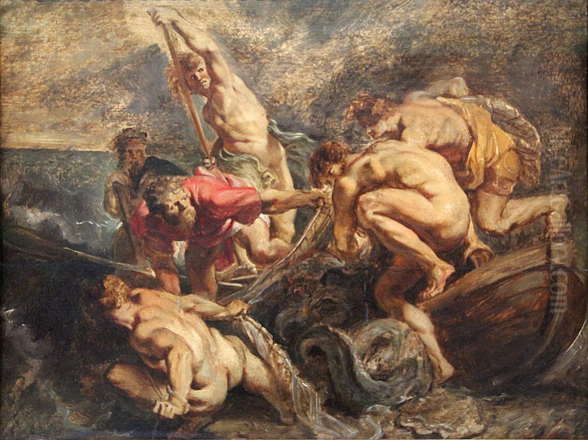 The Miraculous catch of fish Oil Painting by (studio of) Rubens, Peter Paul