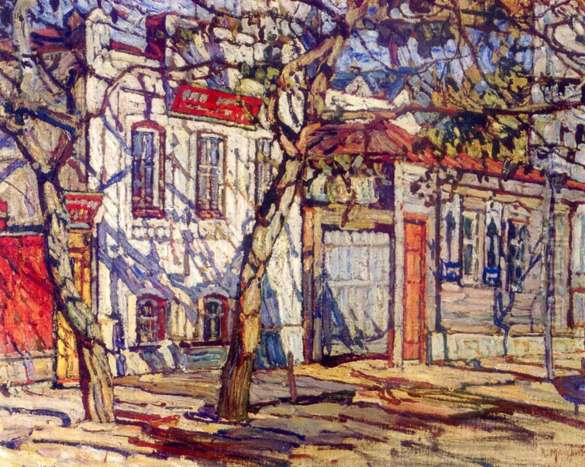 Street Scene Oil Painting by Abraham A. Manievich