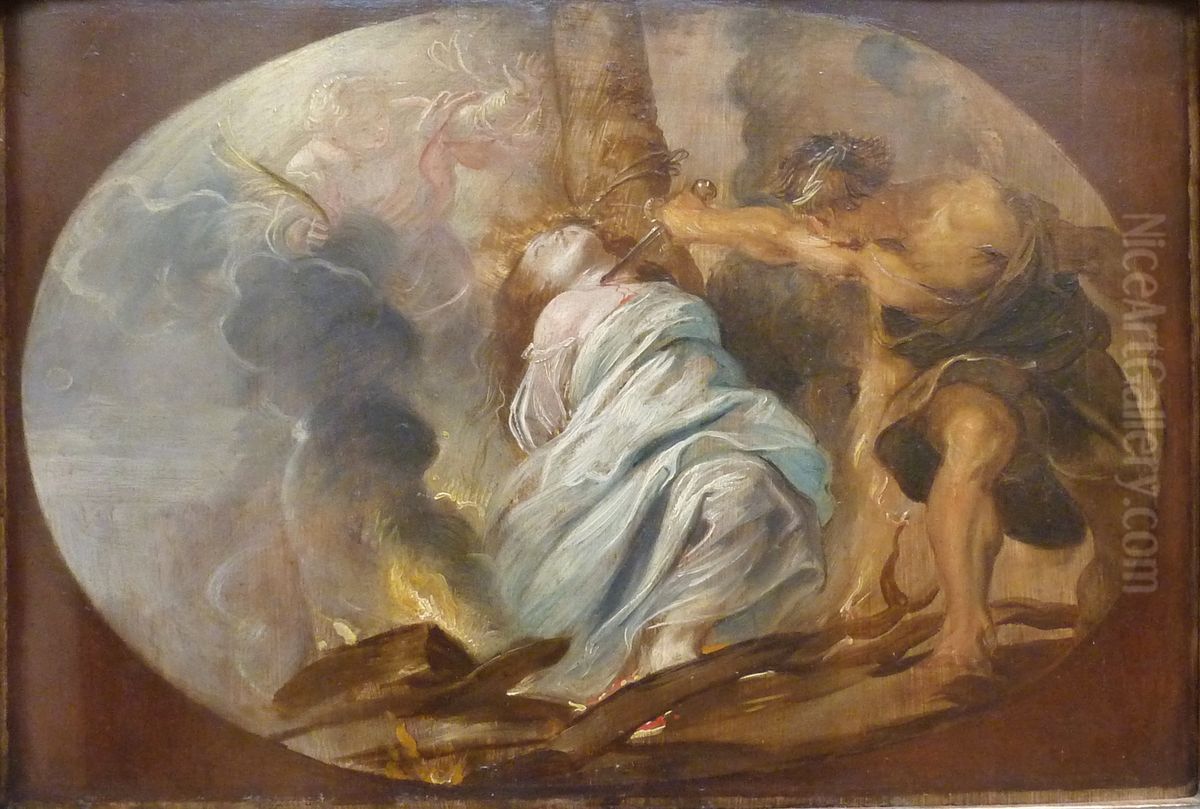 The Martyrdom of St. Lucy Oil Painting by (studio of) Rubens, Peter Paul
